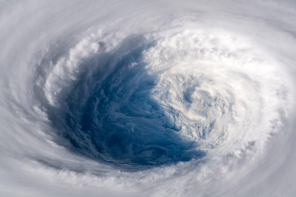 Zoom in das Auge von Taifun Trami. Alexander Gerst, ISS, 2018.