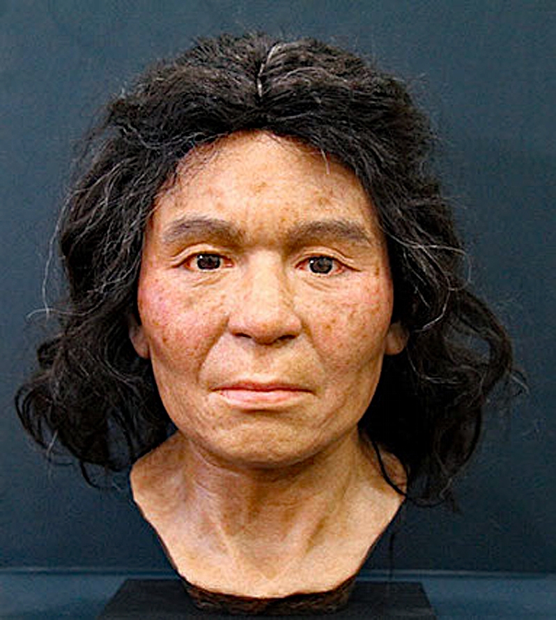 Bild eines rekonstruierten Frauenkopfes der japanischen Steinzeit