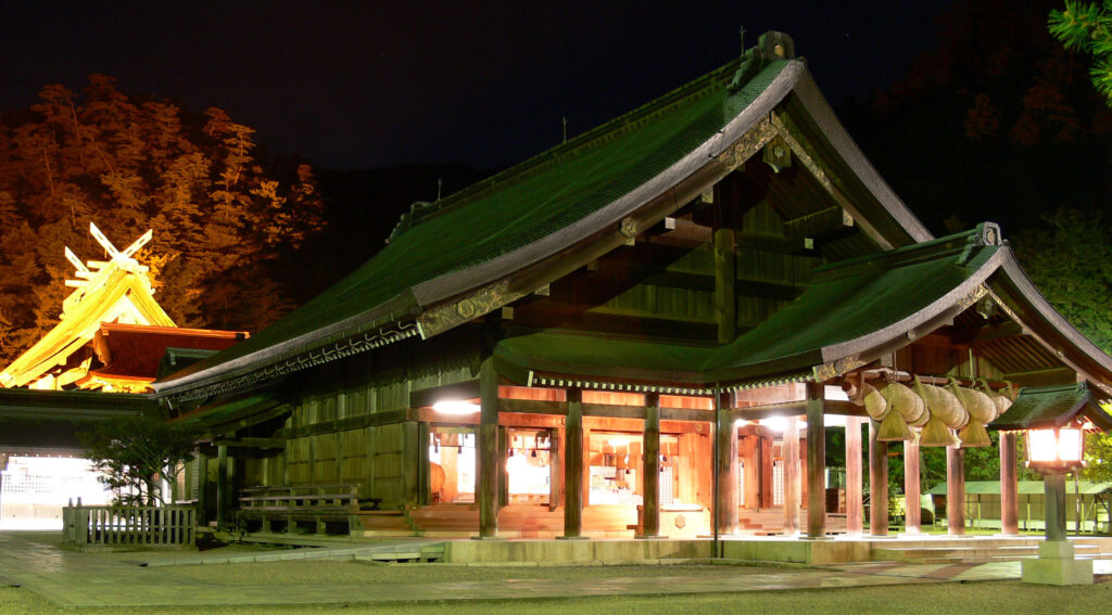 Abblidung des Izumo-taisha 出雲大社 (Großschreins von Izumo)
