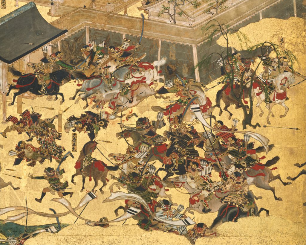 Abbildung des Ausschnitts des Paravents vom Hōgen no ran