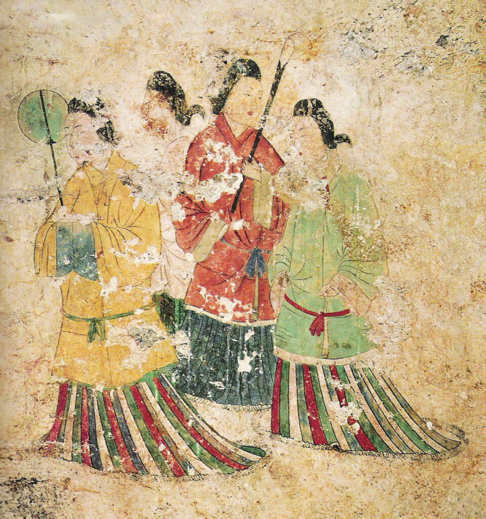 Abbildung der Wandmalereien aus dem kofun von Takamatsuzaka