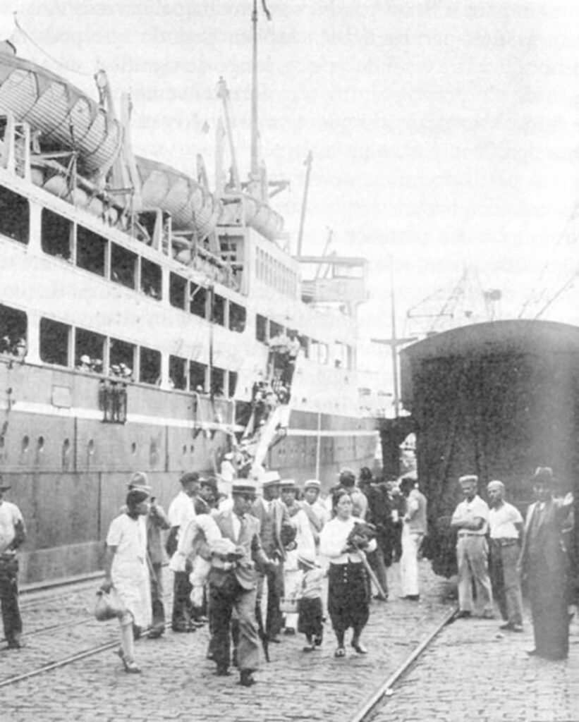 Ankunft japanischer Emigranten in Brasilien 1937/'38