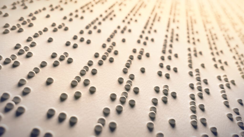 Bild einer Braille-Schrift