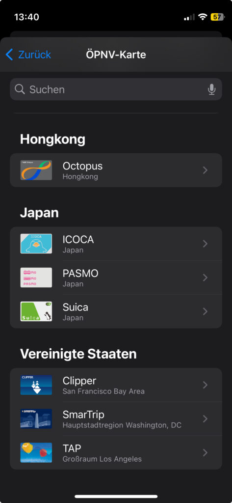 Screenshot 4 zum Upload einer IC-Karte ins Wallet eines iPhones